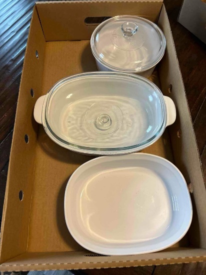 Covered dishes.