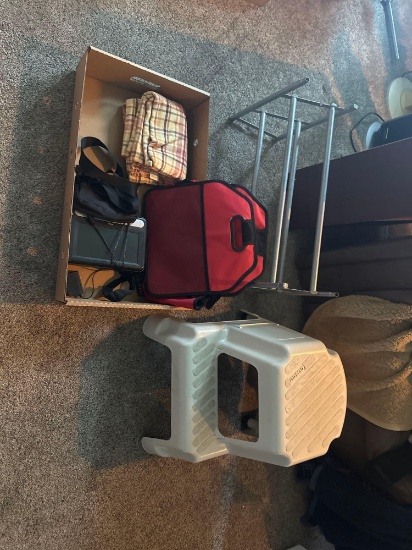 Step stool, Venturer DVD player, etc