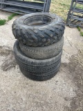Assorted tires, atv tire, 3 small car tires