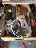 Drywall, cement and mudding tools, tape measure, hand broom, utility knife, putty knives