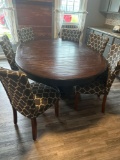 Kitchen table with 6 chairs 54'' oblong with 1 leaf