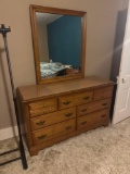 54 inches W 18 D 22H with square attached mirror it's all right