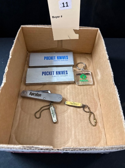 5 ct. Assortment of Collectible Pocket Knives and Land O Lakes Felco Key FOB