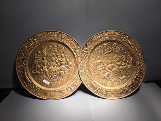 2- Grain Belt Display Plates- 14'' Round