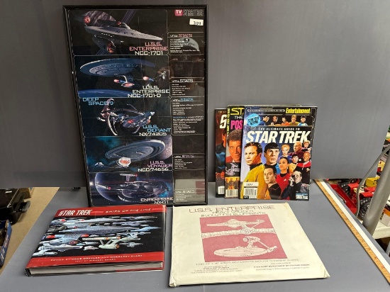 Star Trek Glass Framed Picture 13''W x 21''T, Star Trek book, Blueprints and Magazines
