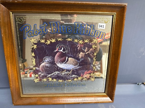 Pabst Blue Ribbon Framed Mirrored Picture- 15'' x 14''