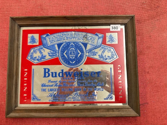 Budweiser Mirrored Framed Picture - 13 1/2'' x 10 1/2''