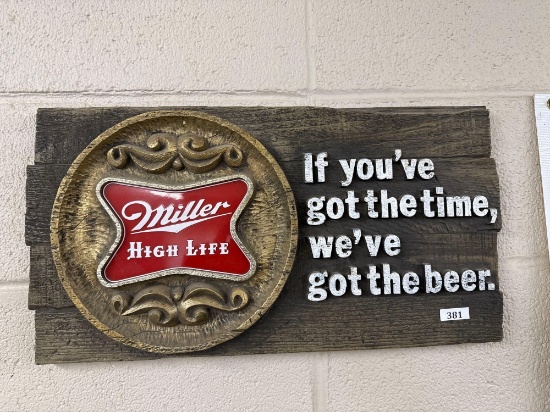 Miller High Life Beer Sign-20'' x 11''