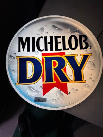 Michelob Dry Beer Lighted Sign- 12'' Round