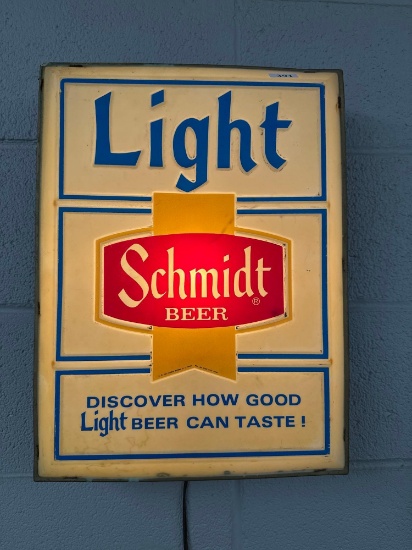 Schmidt Beer Lighted Sign-14''. 18''