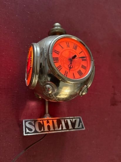 Schlitz Beer Lighted Clock-11'T x 6''W
