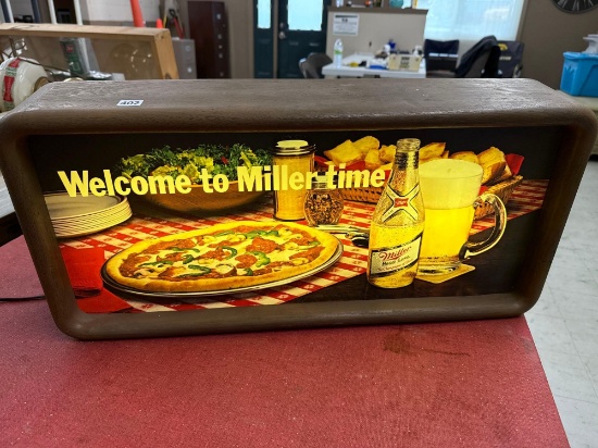 Miller Time Lighted Beer Sign-25''w x 12''t