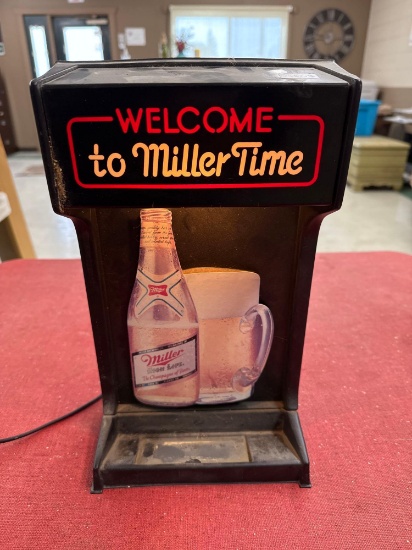 Miller Time Beer Lighted Display-8'' x 13''