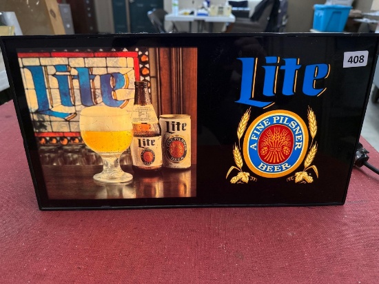 Millert Light Beer Lighted Sign- 16 1/2'' x 9''