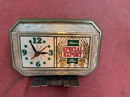 Special Export Beer Lighted Clock - 9''w x 7''t