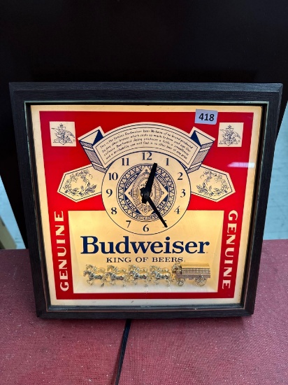 Budweiser Beer Lighted Sign- 13'' x 13''