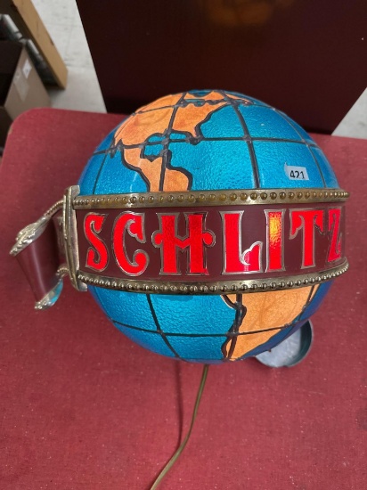 Schlitz Beer Wall Mount Globe Light- 16'' x 14''
