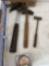 Claw hammer, tin snips, tin shears, filter wrench, ball peen, hammer, tape measure, pipe wrench,