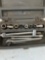 Partial socket set, Hex keys, hatchet, Crescent, wrenches, etc.