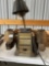 Double wheel bench grinder with shields and light, portable light.
