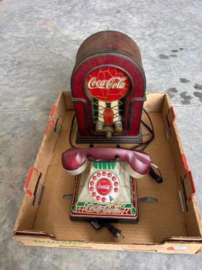 Coca Cola landline phone and radio. Shipping