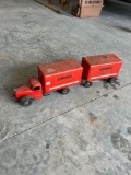 Vintage Smith-Miller Mack truck with pup trailer. Nice.
