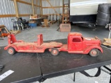1940's Vintage Buddy L extension ladder riding fire truck.