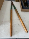 Pruner, 716 dust pan, 2 branch trimmers, miter saw
