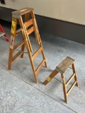 Keller 4' wooden step ladder and small step ladder.