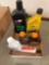 Box of assorted 2 and 4 stroke oil