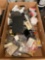Box of assorted wiring supplies, wire nuts, wire, electrical plugs, tape, etc