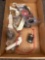 Box of assorted plumbing supplies