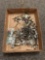 Box of assorted screws and hooks