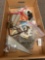 Box of assorted hanging clips and hooks