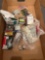 Box of assorted screws, nails, and fasteners
