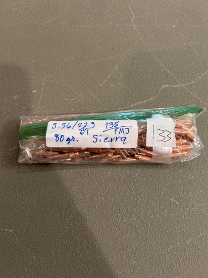 Sierra 5.56/.223 80 gr. SP BT FMJ bullets