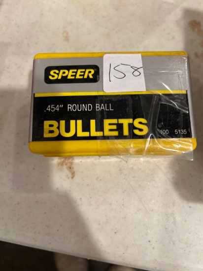 Box of 100 Speer .454 Round Ball