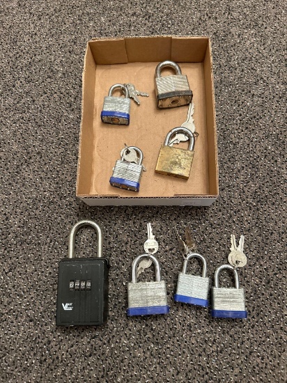 Assorted padlocks and keys