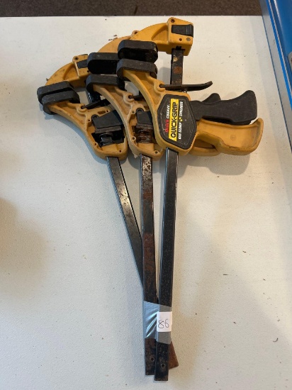 3 short Quick-Grip heavy duty bar clamps