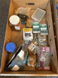 Box of assorted screws, nails, and bolts
