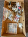 Box of assorted screws, nails, and bolts