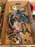 Box of assorted bungee straps,