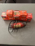 Assorted oil filters, engine water heater, carry basket