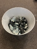 Steel bucket of various size castors
