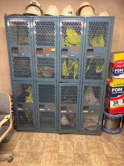8 compartment Locker unit, 5'W x 16''D x 75''H