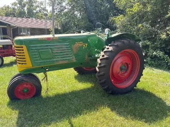 Oliver 77 Diesel Row Crop Tractor, 6/2 Speed, 540 pto, Standard Drawbar, Rear Fenders - Restored