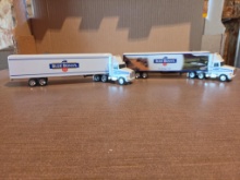 Well's Blue Bunny memorabilia: two die cast semi trucks