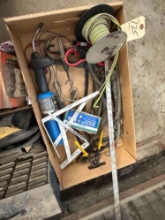 PROPANE TORCH, SHELF BRACKETS, METAL RULER,