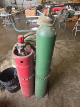 OXY-ACETYLENE PORTABLE TORCH SET, CART, REGULATORS, HOSE, TIPS