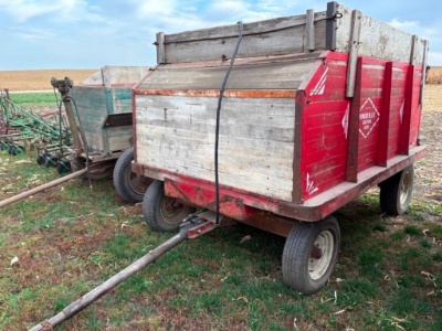 DOHRMAN 6x10 WOOD BARGE BOX, WESTENDORF RUNNING GEAR, HOIST